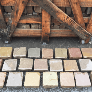 A.Brown Green Cobbles - 100X100 mm - Paving Traders