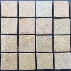 Yellow Limestone Cobbles - Sawn Edges - Paving Traders