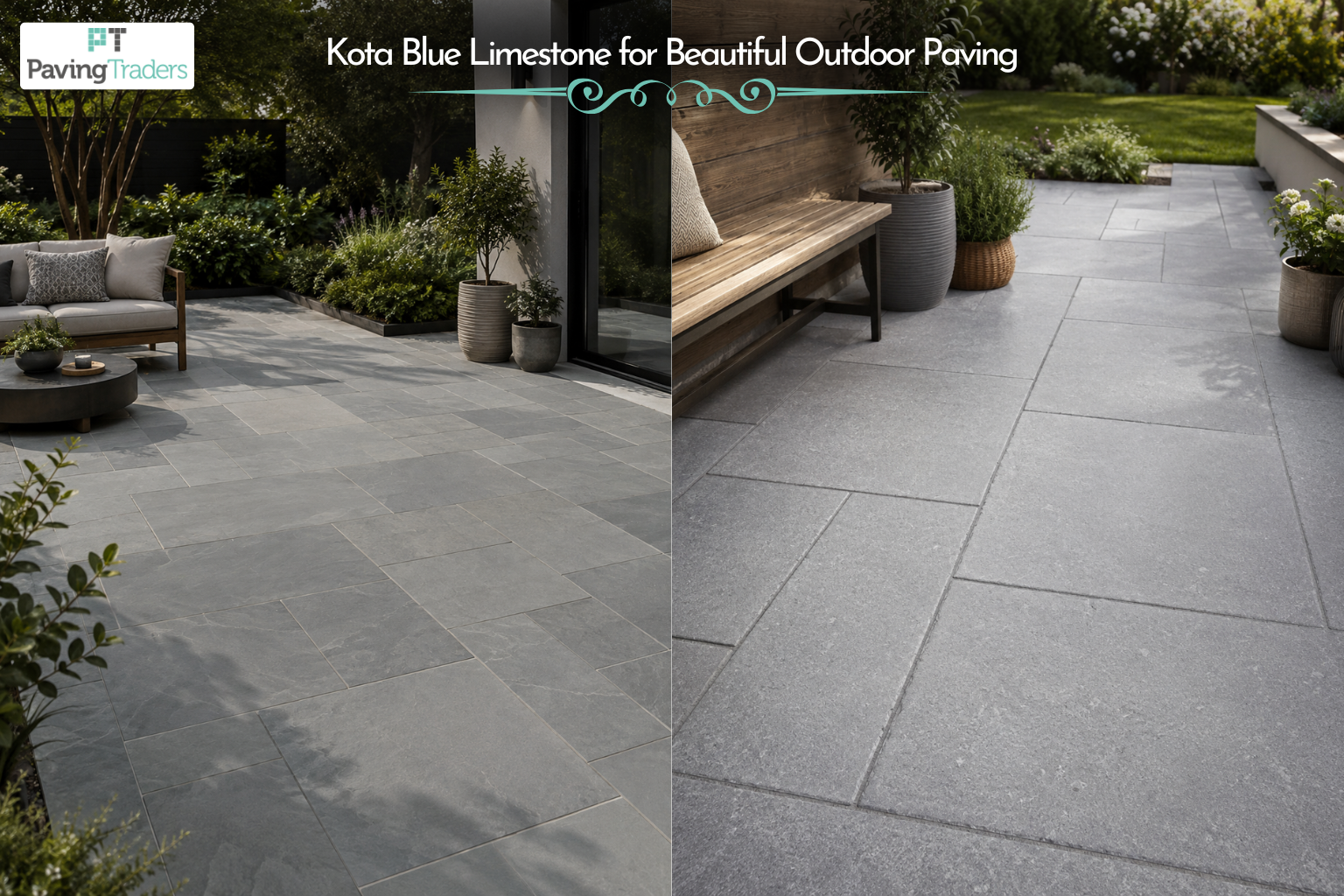 Kota Blue Limestone for Beautiful Outdoor Paving - Paving Traders