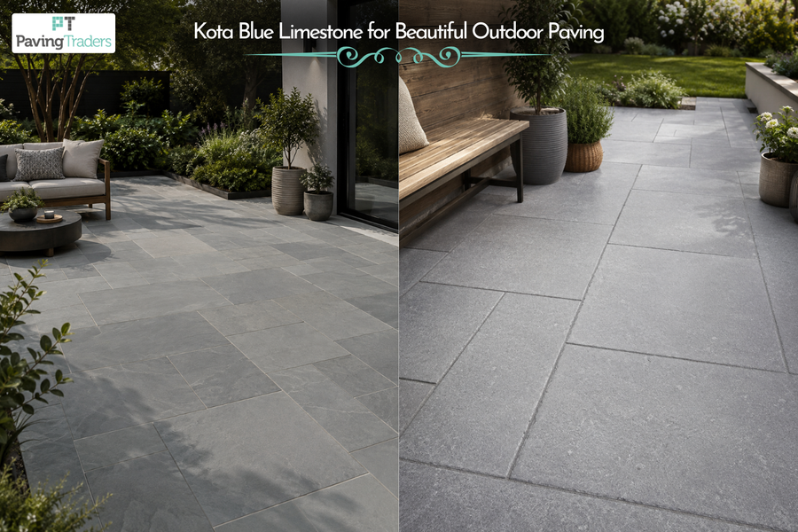 Kota Blue Limestone for Beautiful Outdoor Paving - Paving Traders