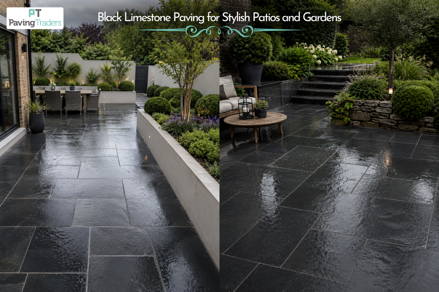 Black Limestone Paving for Stylish Patios and Gardens - Paving Traders